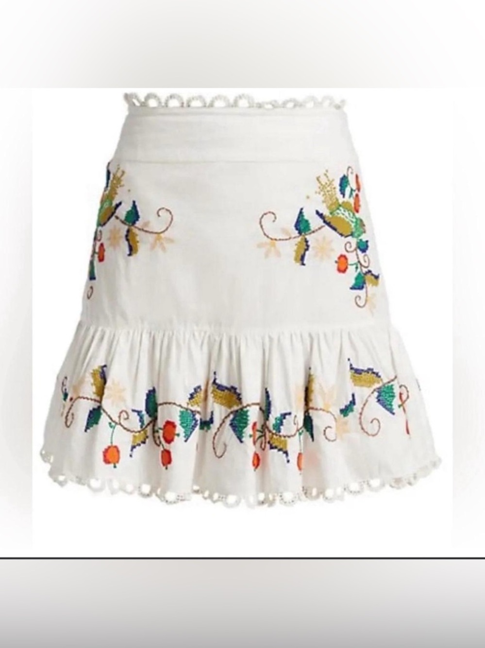 Farm Rio Pitanga Embroidered Mini Skirt Size XS
